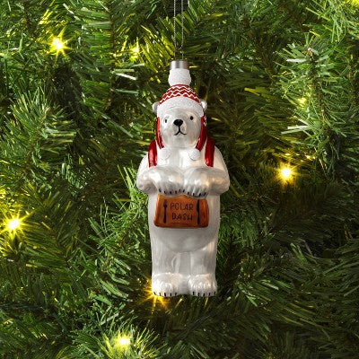 Christmas Glass Delivery Bear Ornament - Wondershop™