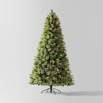 Pre-lit Slim Virginia Pine Artificial Christmas Tree Dual Color LED Lights - Wondershop™