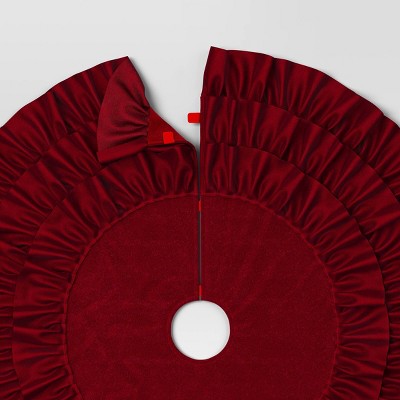 48" Velvet Tree Skirt With 3 Layers Of Ruffles - Wondershop™
