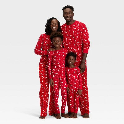 Women's Santa Print Ribbed Holiday Matching Family Pajama Pants - Wondershop™ Red
