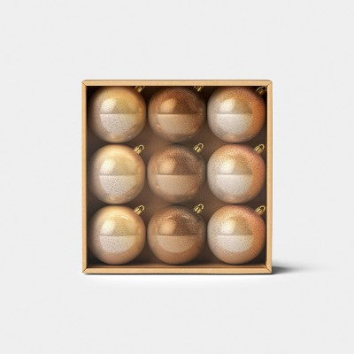 9ct 100mm Christmas Ornament Set Gold/Copper/Bronze - Wondershop™
