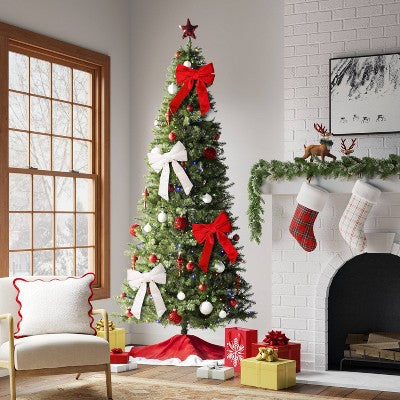 6.5" Christmas Velvet Bow Ornament Red - Wondershop™