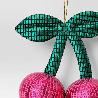 3" Christmas Fabric Disco Cherries Ornament - Wondershop™