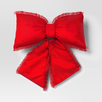 20" Christmas Bow Shaped Pillow - Wondershop™
