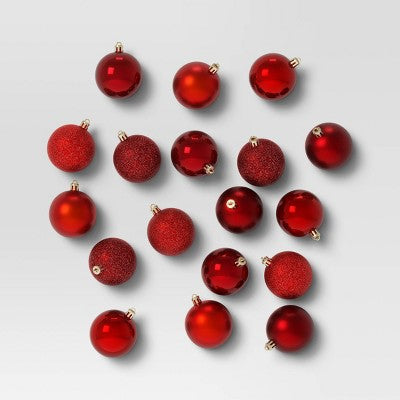 50ct Shatter-Resistant Round Christmas Tree Ornament Set - Wondershop™