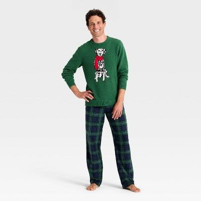 Men's Plaid Microfleece Holiday Matching Family Pajama Pants - Wondershop™ Navy Blue