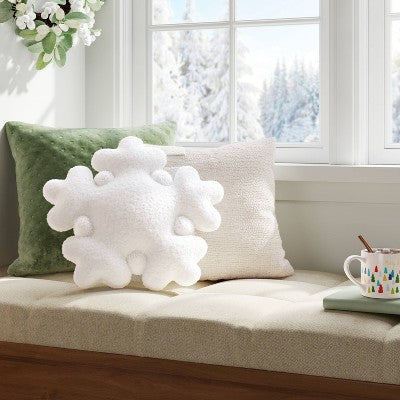 17" Christmas Snowflake Shaped Pillow - Wondershop™