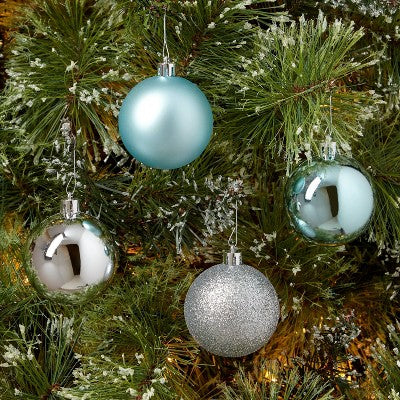 50ct Shatter-Resistant Round Christmas Tree Ornament Set - Wondershop™