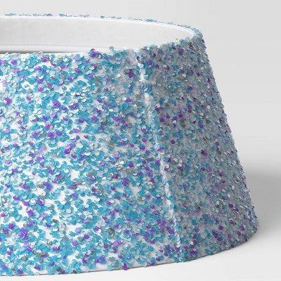 27" Christmas Iridescent Sequined Tree Collar White - Wondershop™