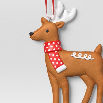 4.75" Christmas Clay Dough Gingerbread Deer Ornament - Wondershop™