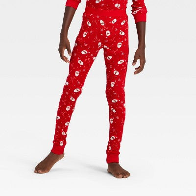Kids' Ribbed Long Sleeve Shirt And Pants Holiday Matching Family Pajama Set - Wondershop™ Red