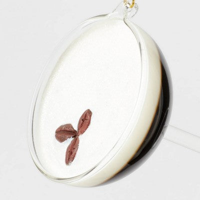 Glass Espresso Martini Cocktail Christmas Tree Ornament Brown - Wondershop™: Festive Indoor Decoration, 3.5"