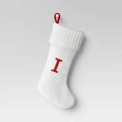 Knit Monogram Christmas Stocking White - Wondershop™