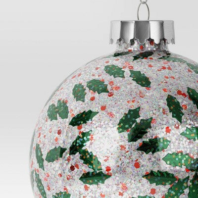 100mm Christmas Holly Leave Confetti Ball Ornament - Wondershop™