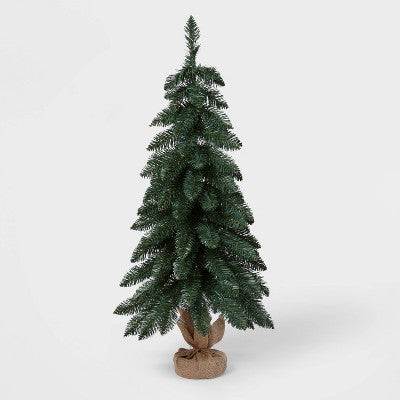 Unlit Downswept Alberta Spruce Mini Artificial Christmas Trees With Burlap Base - Wondershop™