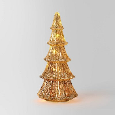 14" Christmas Mercury Lit Glass Tiered Tree Decor - Wondershop™