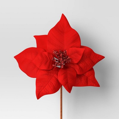 4pc Christmas Pick Set 2 Magnolia Leaf 2 Red Poinsettia - Wondershop™