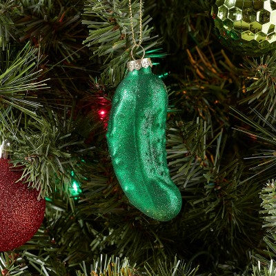 Pickle Glass Christmas Tree Ornament - Wondershop™: Mold-Blown, Indoor Decoration, 5.3" Height
