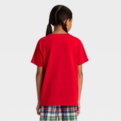 Kids' "Cabin Crew" Short Sleeve Holiday Matching Family Pajama Shirt - Wondershop™ Red