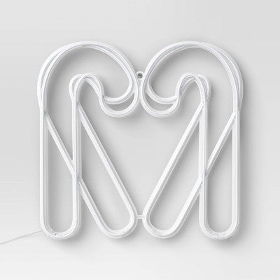 LED Animated Christmas Neon Candy Canes Forming Heart Hangable Sign White/Red - Wondershop™