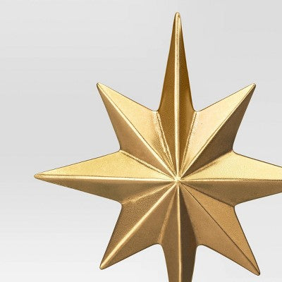 14" Metal 8-Point Star Christmas Tree Topper Gold - Wondershop™