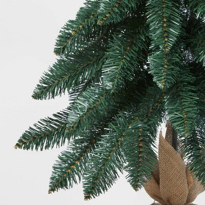 Unlit Downswept Alberta Spruce Mini Artificial Christmas Trees With Burlap Base - Wondershop™