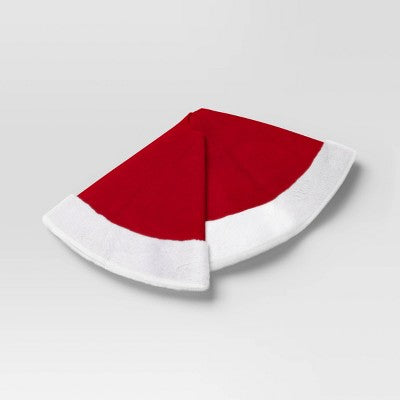 Christmas Plush With Fur Trim Tree Skirt Red And White - Wondershop™