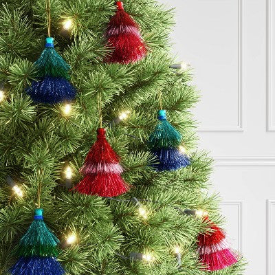 3' 5" Christmas Mini Tassel Ornament Set Red/Pink/Hot Pink - Wondershop™