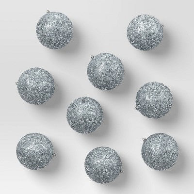 9pc Tinsel Ball Christmas Tree Ornament Set - Wondershop™