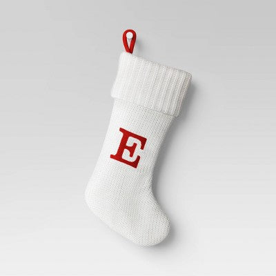 Knit Monogram Christmas Stocking White - Wondershop™