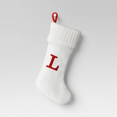 Knit Monogram Christmas Stocking White - Wondershop™