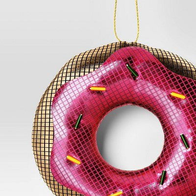 3" Christmas Fabric Disco Donut Ornament - Wondershop™