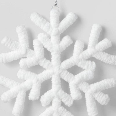  Yarn-Wrapped Snowflake Christmas Tree Ornament White - Wondershop™