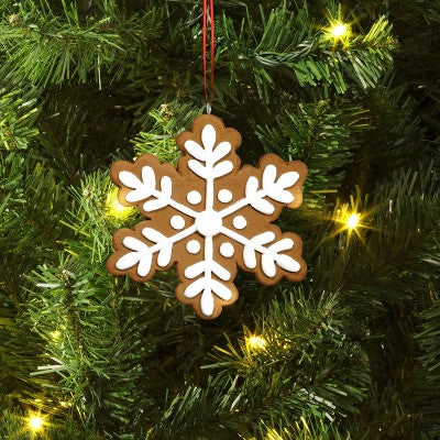  4.25" Christmas Clay Dough Gingerbread Snowflake Ornament - Wondershop™
