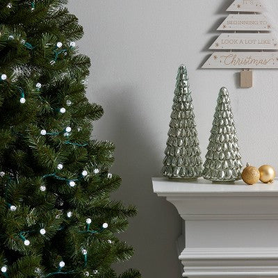  60ct LED Faceted Sphere Christmas String Lights With Green Wire - Wondershop™
