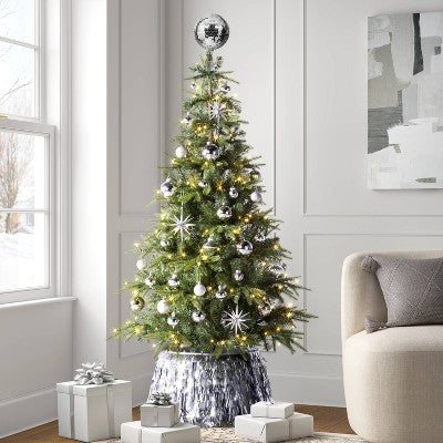  11.25" Mirrored Ball Christmas Tree Topper Silver - Wondershop™