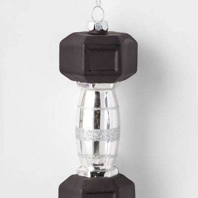  5.5" Dumbbell Glass Christmas Tree Ornament - Wondershop™