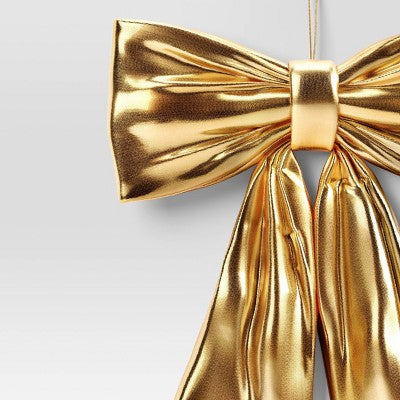  20" Christmas Metalic Bow Gold - Wondershop™