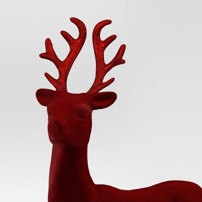  12" Christmas Flocked Standing Deer Decor - Wondershop™