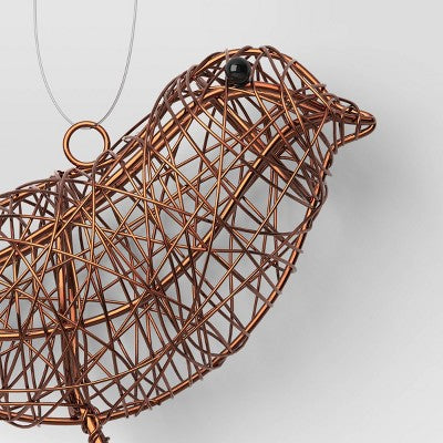  Christmas Wire Wrapped Bird Ornament Copper - Wondershop™