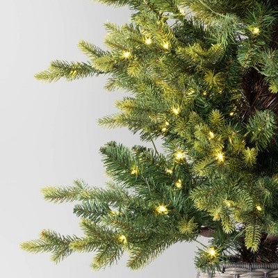  5' Pre-Lit Potted Slim Balsam Artificial Christmas Tree - Wondershop™