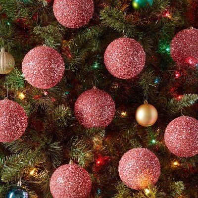  9pc Tinsel Ball Christmas Tree Ornament Set - Wondershop™
