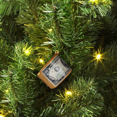  Christmas Glass Roll Of Bills Ornament - Wondershop™