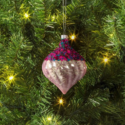  Christmas Swirl Onion Light Pink Ornament - Wondershop™