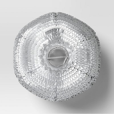  11"x13" Christmas 3D Disco Ball Shape Pillow With Silver Sequins - Wondershop™