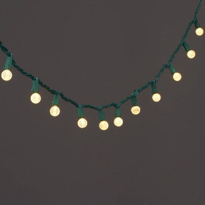  60ct LED Faceted Sphere Christmas String Lights With Green Wire - Wondershop™
