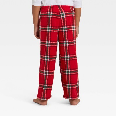  Toddler Plaid Microfleece Holiday Matching Family Pajama Pants - Wondershop™ Red