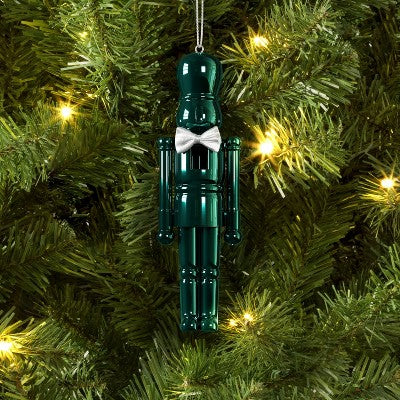  Christmas Plastic Nutcracker Ornament Dark Green - Wondershop™