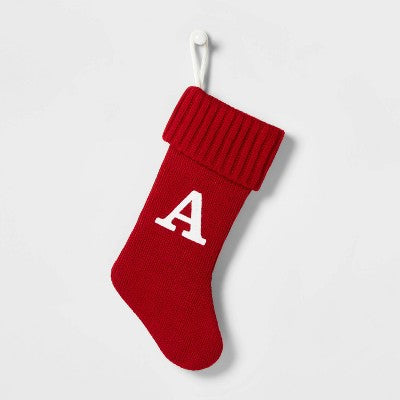  Knit Monogram Christmas Stocking Red - Wondershop™