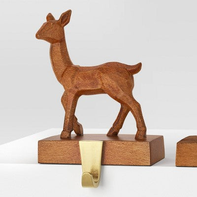  4pk Christmas Natural Carved Looking Deer - Wondershop™